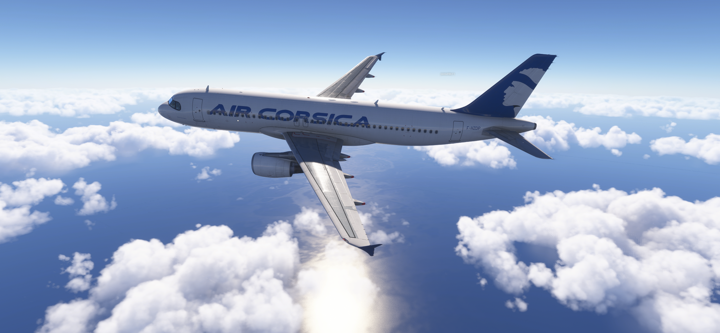 Air Corsica au dessus de la méditerranée