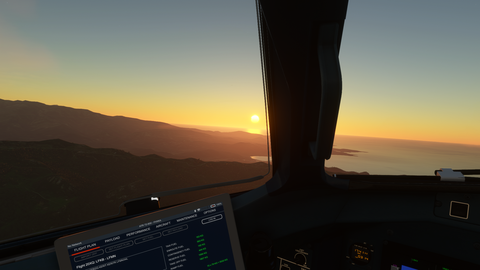 Décollage & coucher de soleil